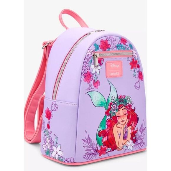 Loungefly Disney The Little Mermaid Floral Ariel Dream Mini Backpack Bag NWT